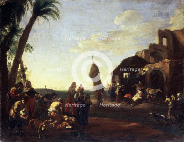 'The Adoration of the Christ Child', 1650s. Artist: Jan Miel