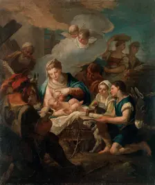 The Adoration of the Christ Child 18th century. Artist: Nicola Grassi
