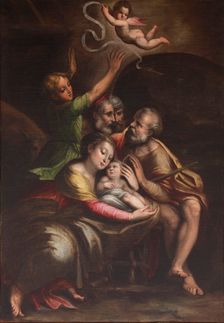 The Adoration of the Christ Child, Mid of 16th cen.. Creator: Gherardi, Cristofano (1508-1556)