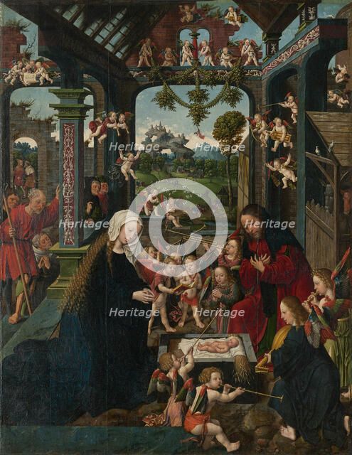 The Adoration of the Christ Child, c. 1515. Creator: Jacob Cornelisz. van Oostsanen.