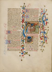 The Adoration of the Christ Child: Initial P: Two Shepherds; Missal, between about 1389 and 1400. Creator: Master of the Brussels Initials