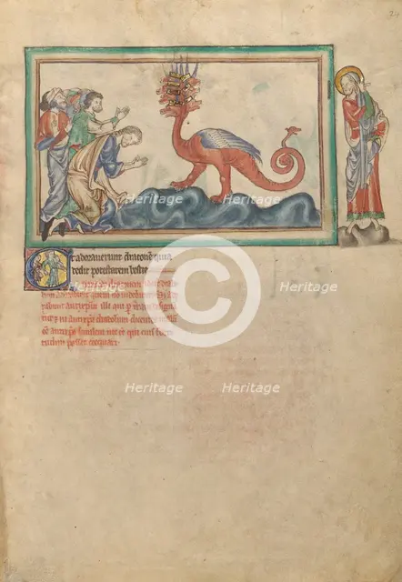 The Adoration of the Beast; Dyson Perrins Apocalypse, about 1255-1260. Creator: Unknown.