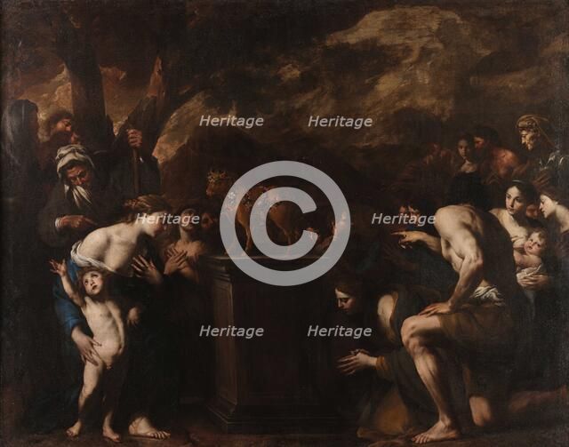 The Adoration of the Golden Calf, 1645-1650. Creator: Vaccaro, Andrea (1604-1670).