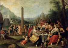 The Adoration of the Golden Calf late 1620s. Artist: Frans Francken II