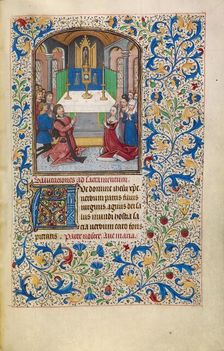 The Adoration of the Eucharist; Arenberg Hours, early 1460s. Creator: Willem Vrelant