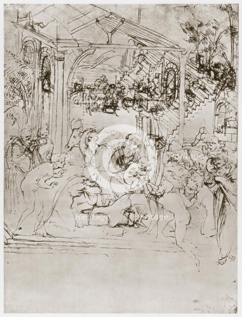 'The Adoration of the Kings', c1480. Artist: Leonardo da Vinci