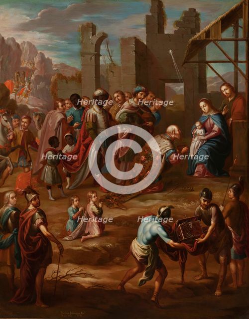 The Adoration of the Kings with Donor (La adoración de los reyes con donante), 1741. Creator: Nicolás Enríquez.