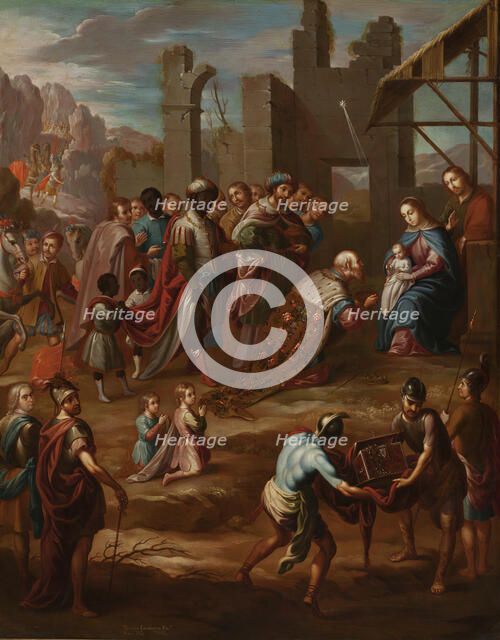 The Adoration of the Kings with Donor (La adoración de los reyes con donante), 1741. Creator: Nicolás Enríquez.