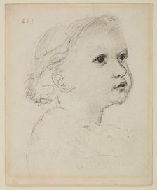 The Adoration of the Kings Triptych - Study of Head for Infant Christ, 1860-62. Creator: Sir Edward Coley Burne-Jones