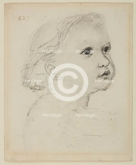 The Adoration of the Kings Triptych - Study of Head for Infant Christ, 1860-62. Creator: Sir Edward Coley Burne-Jones.