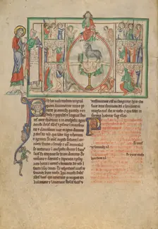 The Adoration of the Lord and of the Lamb by the Chosen; Dyson Perrins Apocalypse, about 1255-1260. Creator: Unknown