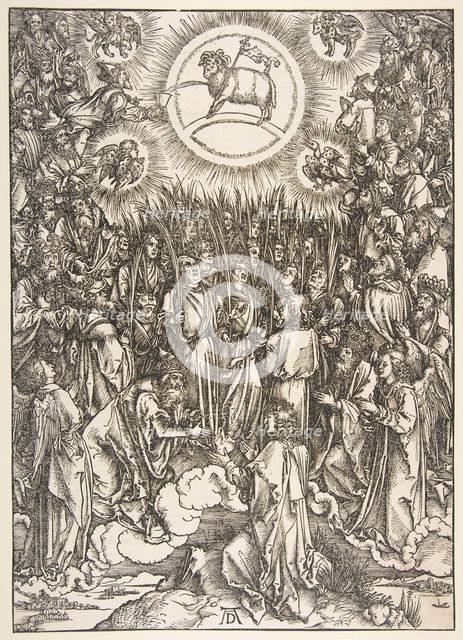 The Adoration of the Lamb, from the Apocalypse series.n.d. Creator: Albrecht Durer.