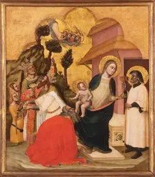 The Adoration of the Magi, 14th century. Creator: Simone dei Crocefissi (Betw. 1355-1399)