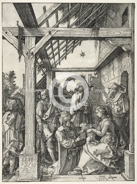 The Adoration of the Magi, 1511. Creator: Albrecht Dürer (German, 1471-1528).