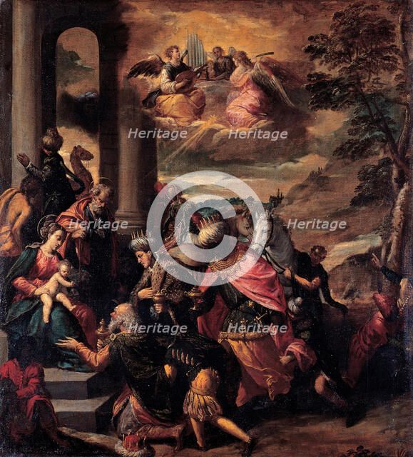 The Adoration of the Magi, 1580. Artist: Scarsellino (Scarsella), Ippolito (1551-1620)