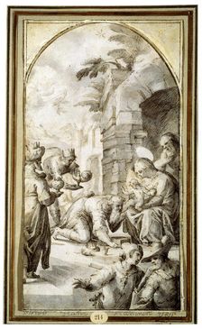 The Adoration of the Magi 1597. Artist: Caspar Fraisinger