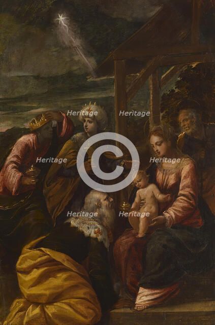 The Adoration of the Magi, 1590-1599. Creator: Scarsellino.