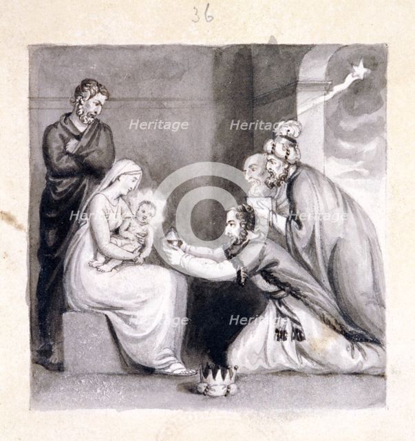 'The Adoration of the Magi', 19th century.  Artist: Corbould Family