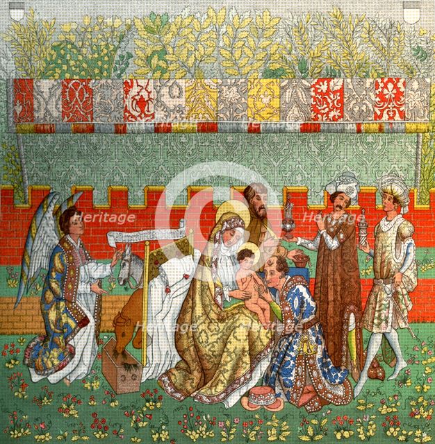 'The Adoration of the Magi', the tapestry of Berne, 14th century, (1870). Artist: Unknown