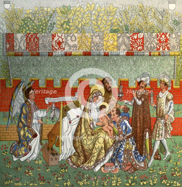'The Adoration of the Magi', the tapestry of Berne, 14th century, (1870). Artist: Unknown
