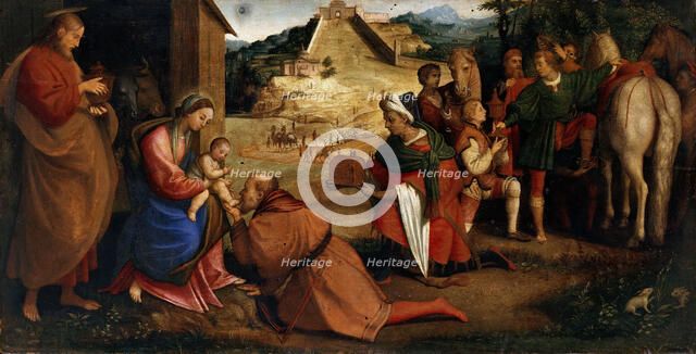 The Adoration of the Magi (Altar of the San Bernardino in Verona), 1527. Creator: Caroto, Giovan Francesco (c. 1480-1555).