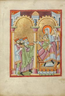 The Adoration of the Magi; Benedictional, about 1030-1040. Creator: Unknown