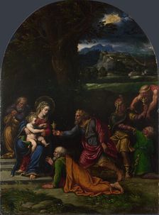 The Adoration of the Magi, Between 1543 and 1552. Creator: Girolamo da Carpi (Girolamo Sellari) (1501-1556)