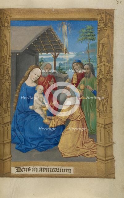 The Adoration of the Magi; Book of Hours, 1478. Creator: Master of Guillaume Lambert.