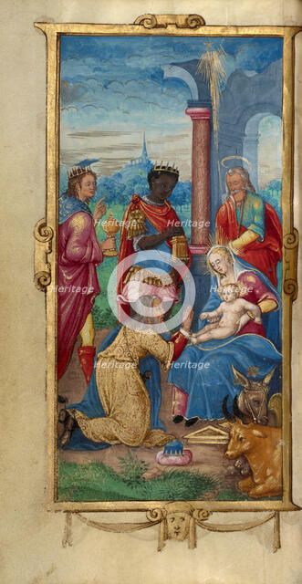 The Adoration of the Magi; Book of Hours, 1544. Creator: Unknown.