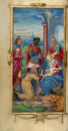 The Adoration of the Magi; Book of Hours, 1544. Creator: Unknown