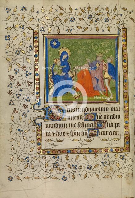 The Adoration of the Magi; Book of Hours, about 1400-1410. Creator: Unknown.
