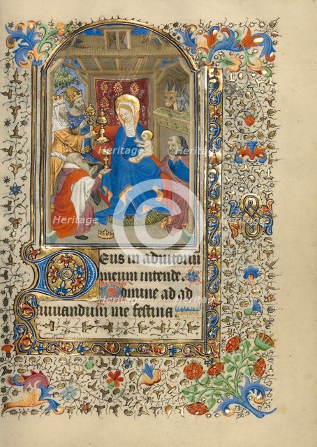 The Adoration of the Magi; Book of Hours, about 1420-1430. Creator: Master of the Harvard Hannibal.