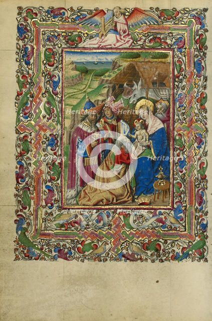 The Adoration of the Magi; Book of Hours, about 1460. Creator: Unknown.