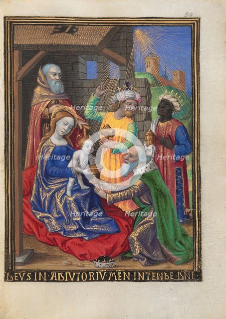 The Adoration of the Magi; Book of Hours, about 1480-1490. Creator: Georges Trubert.