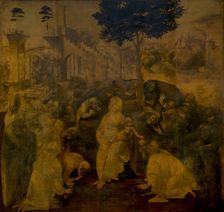 The Adoration of the Magi, c. 1480. Artist: Leonardo da Vinci (1452-1519)
