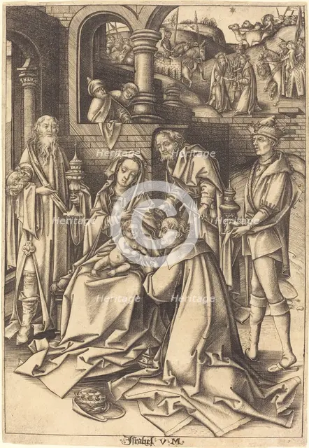 The Adoration of the Magi, c. 1490/1500. Creator: Israhel van Meckenem.