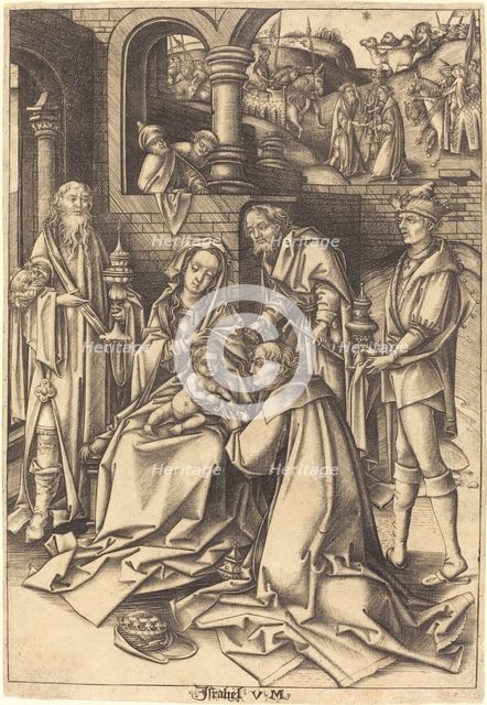 The Adoration of the Magi, c. 1490/1500. Creator: Israhel van Meckenem.