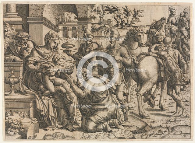 The Adoration of the Magi, c. 1545. Creator: Jean Mignon (French).