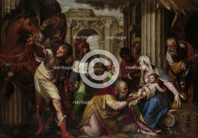 The Adoration of the Magi, c.1585. Creator: Paolo Farinati.