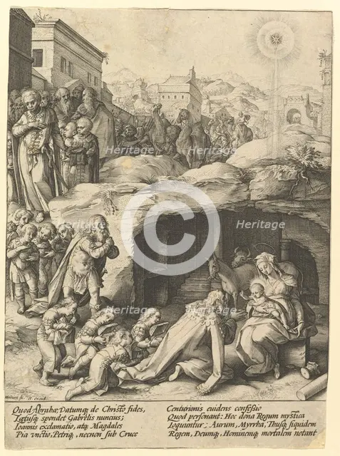 The Adoration of the Magi, ca. 1585. Creator: Hendrik Goltzius.