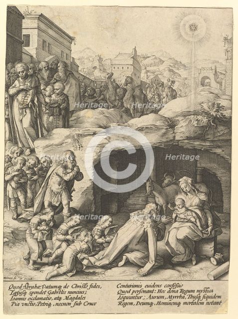 The Adoration of the Magi, ca. 1585. Creator: Hendrik Goltzius.