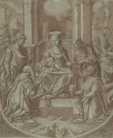 The Adoration of the Magi (Cartoon for an Embroidery), 1587-89. Creator: Attributed to Diego Lopez de Escuriaz