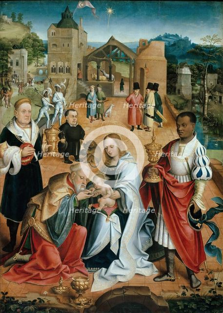 The Adoration of the Magi (Central Panel of the Triptych), 16th century. Artist: Utrecht, Jacob Claesz. van (ca. 1480-ca. 1530)