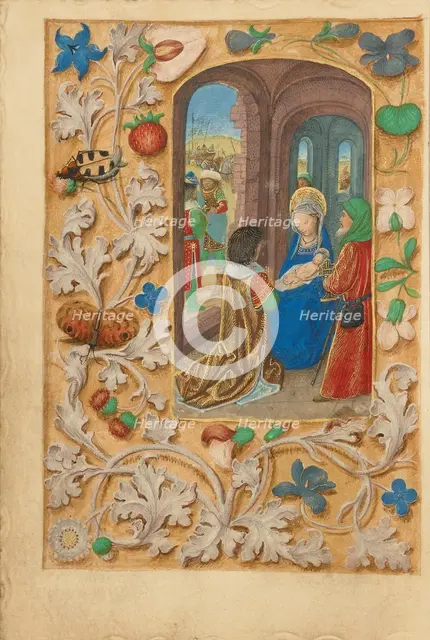 The Adoration of the Magi; Crohin-La Fontaine Hours, (about 1480-1485?). Creators: Master of the Dresden Prayer Book, Workshop of the Master of the Dresden Prayer Book.
