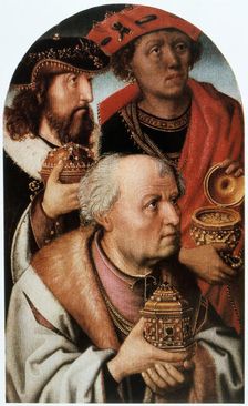 The Adoration of the Magi (detail), 15th century. Artist: Anon