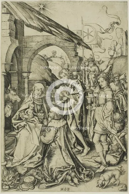 The Adoration of the Magi, from The Life of Christ, 1470/75. Creator: Martin Schongauer.