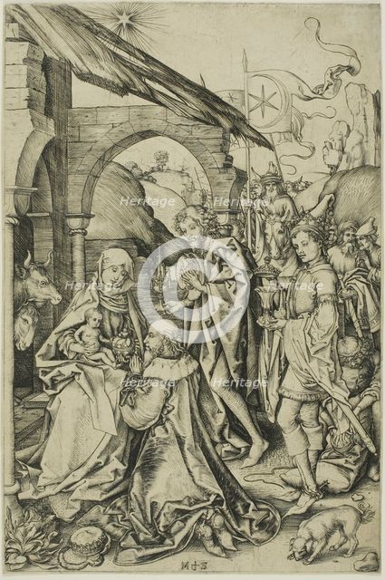 The Adoration of the Magi, from The Life of Christ, 1470/75. Creator: Martin Schongauer.
