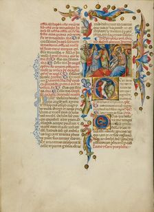 The Adoration of the Magi: Initial E: Sword Bearers; Missal, between about 1389 and 1400. Creator: Master of the Brussels Initials