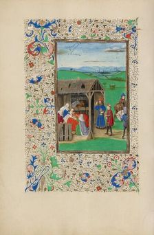 The Adoration of the Magi; Llangattock Hours, 1450s. Creator: Master of the Llangattock Epiphany