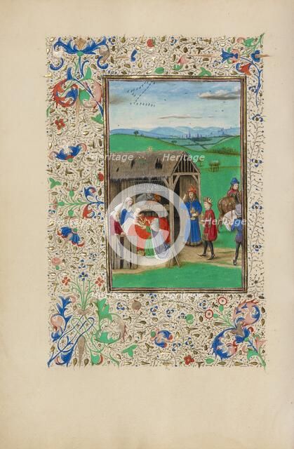 The Adoration of the Magi; Llangattock Hours, 1450s. Creator: Master of the Llangattock Epiphany.